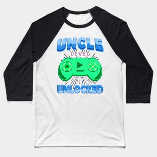 Uncle Level Unlocked Brother Gaming Controller Baseball T-Shirt